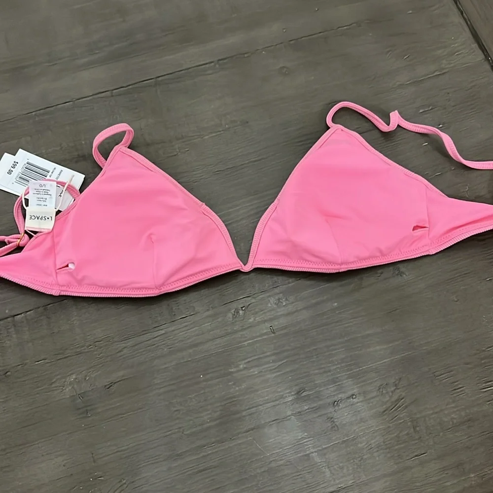 L*Space Helene Swimsuit Top Adjustable strap New with Tag Pink Guava Bikini